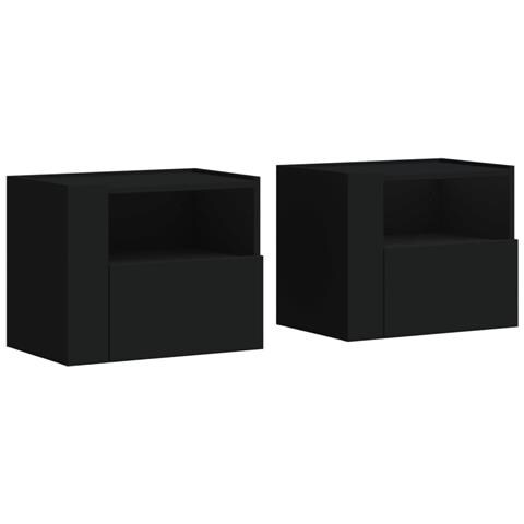 Comodini a Muro 2 pz Nero 45x30x35 cm - Foto 2
