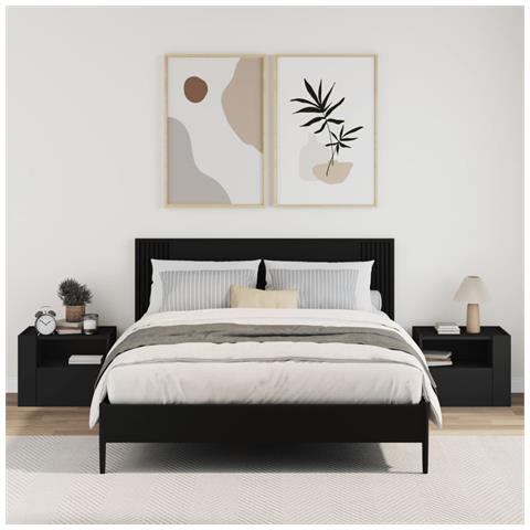 Comodini a Muro 2 pz Nero 45x30x35 cm - Foto 3