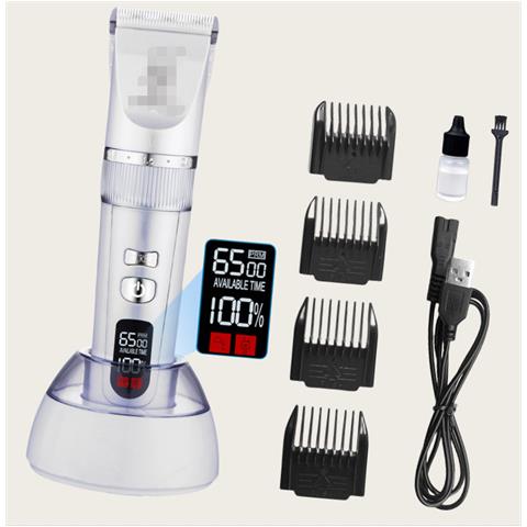 Tagliacapelli Per Adulti Compatibile Con Uso Domestico, Motore Potente, Batteria Ricaricabile, Display Digitale E Regolazione Lunghezza Lama White - Foto 2