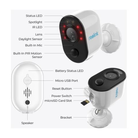 Videosorveglianza B310 con Connessione Wi-Fi Rosoluzione 2304 x 1296 3MP Audio Bidirezionale Pannello Solare per Esterno Colore Bianco - Foto 5