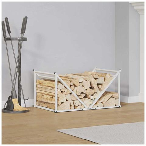 Rastrelliera per Legna da Ardere Bianca 70x43x34,5 cm - Foto 10