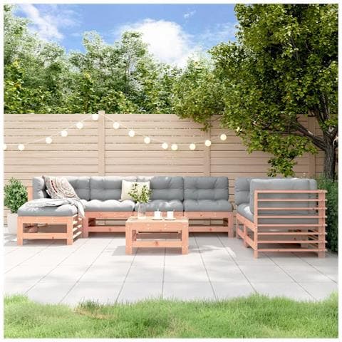 Set Salotto Da Giardino 8 Pz In Legno Massello Di Douglas - Foto 1