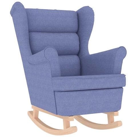 Sedia A Dondolo Jeans Blu 74x90x102 Cm In Tessuto - Foto 2