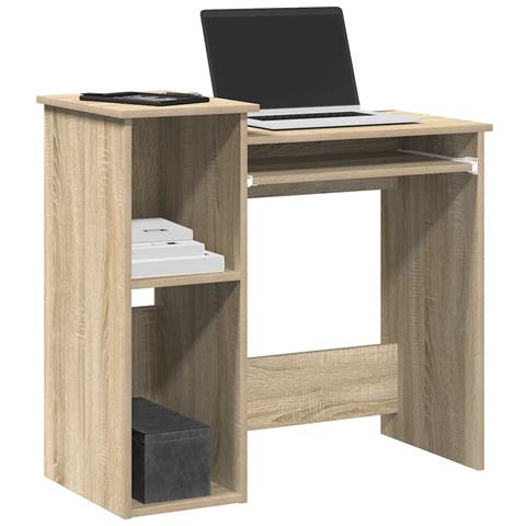 Scrivania E Ripiani Rovere Sonoma 84x40x78 Cm Legno Multistrato - Foto 1