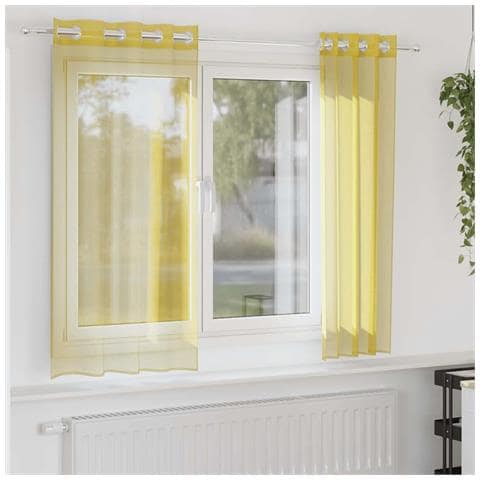 Tende In Voile Con Occhielli 2 Pz Giallo - Foto 1