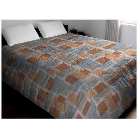 Trapuntino Piumino Estivo Primaverile 100gr Mq Leggero Disegno Square 1 Piazza E Mezza Arancio - Foto 1