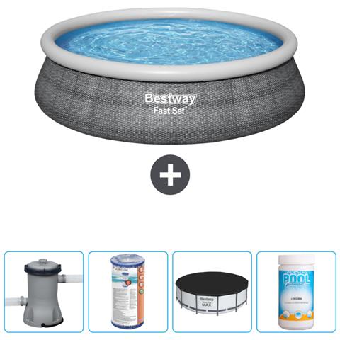 Piscina Fuori Terra - In Giro - 457x84 Cm - Grigio - Include Accessori Coordinati Cb51 - Foto 1