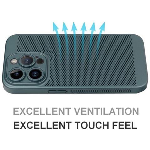 Custodia Back Cover Shell Rigida Antiscivolo Traforata Per Apple Iphone 16 Pro Green - Foto 2