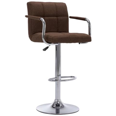 Sedie Da Bar 2 Pz Marroni In Tessuto - Foto 1