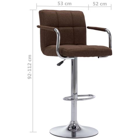 Sedie Da Bar 2 Pz Marroni In Tessuto - Foto 8