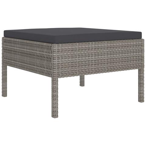 Set Divani Da Giardino 11 Pz Con Cuscini In Polyrattan Grigio - Foto 2