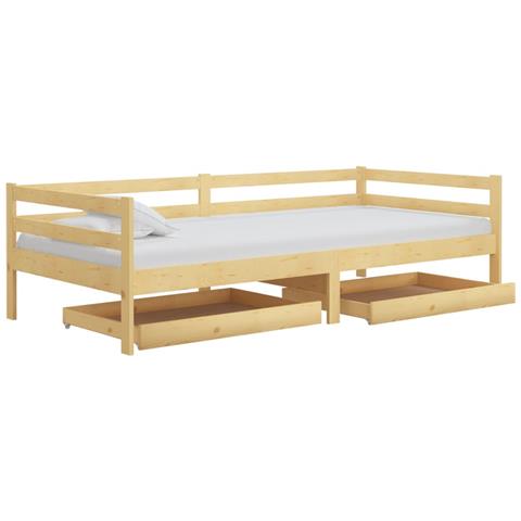 Divano Letto Con Cassetti 90x200 Cm Legno Massello Di Pino - Foto 1