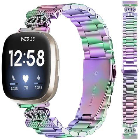 Cinturino Per Orologio Con Corona A Tre Perle Scintillanti Per Fitbit Versa 3/4/sense 2 - Foto 1
