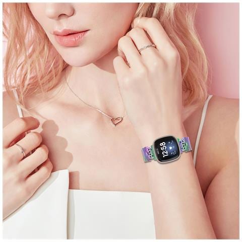 Cinturino Per Orologio Con Corona A Tre Perle Scintillanti Per Fitbit Versa 3/4/sense 2 - Foto 7