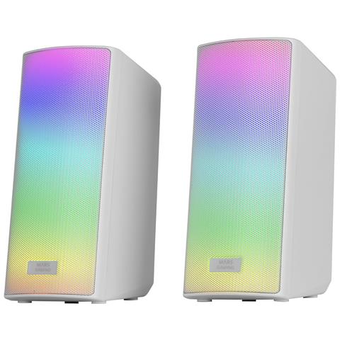Marsgaming Msrgb2, Bluetooth 5.3 15w, Dsp, Rgb, Total Mesh, Control Box, Jack 3.5mm E Usb, Bianco - Foto 1