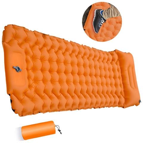 Materassino Gonfiabile Per Campeggio Ed Escursionismo Orange - Foto 2