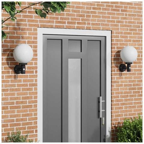 Luci da Parete da Esterno con Sensore 2 pz Acciaio Inossidabile Nero IP44 - Foto 2