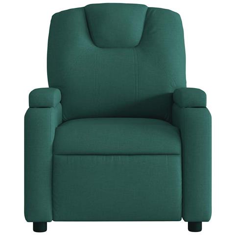 Poltrona Massaggiante Reclinabile Elettrica Verde Scuro Tessuto - Foto 9