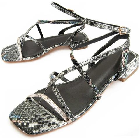 Sandalo Con Tacco Sandalo2 Argento. - Foto 1
