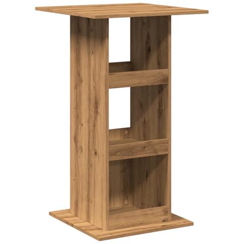 Tavolo Bar Portaoggetti Rovere 60x60x102 cm Legno Multistrato - Foto 1