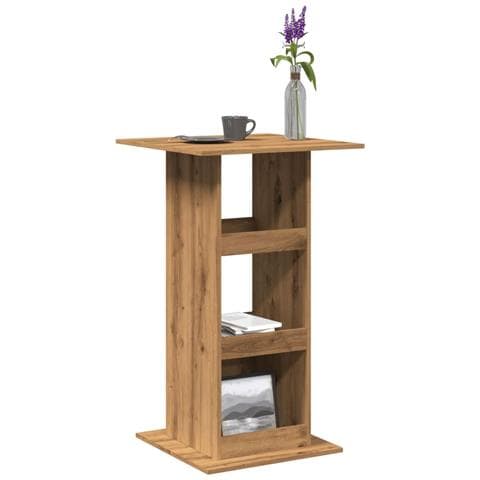 Tavolo Bar Portaoggetti Rovere 60x60x102 cm Legno Multistrato - Foto 2