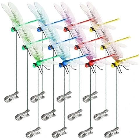 Set Di 4 Decorazioni - Libellule Con Clip - Rosso, Blu, Verde, Giallo - Set Da 4 Pezzi - Foto 1