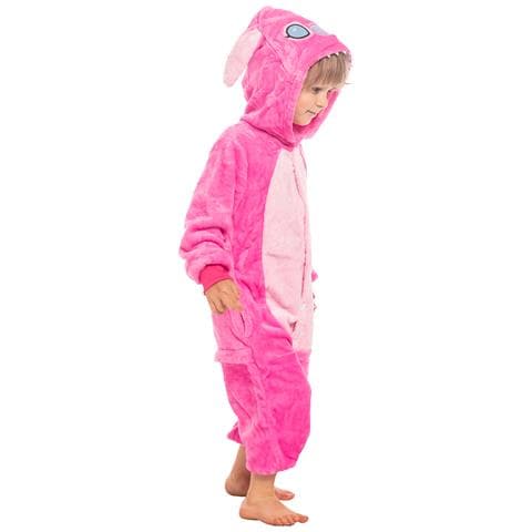 Pigiama Per Bambini Kigurumi Onesie Costume Stich Rosa 105-115 Cm - Foto 2