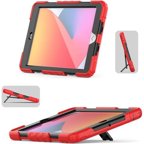 Custodia Per Ipad 9/8/7 10.2"" Con Supporto E Alloggiamento Per Stilo Rosso - Foto 2