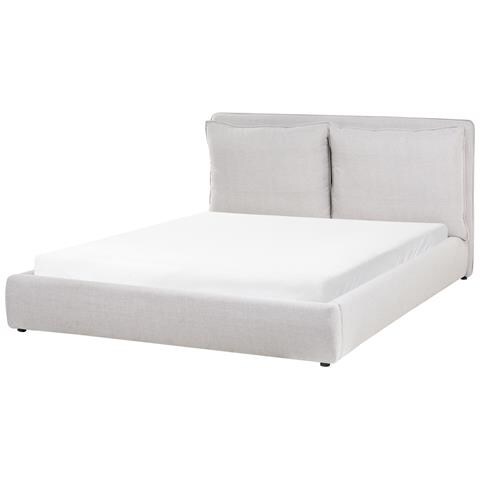Letto Ad Acqua Tessuto Bajonna 160 X 200 Cm Grigio Chiaro - Foto 2