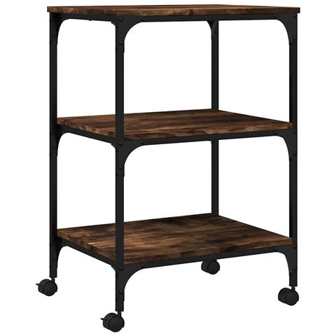 Supporto Stampante 3 Livelli Rovere Fumo 50x41x75cm Multistrato - Foto 1