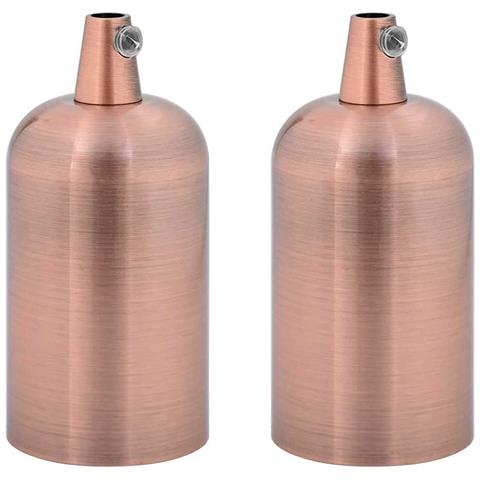 Portalampade 2 pz Rosso Bronzo E27 - Foto 1