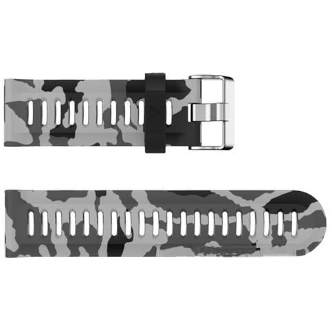 Cinturino In Silicone Mimetico 22mm A Sgancio Rapido Compatibile Con Garmin Fenix 5/6/7/8 47mm Camouflage Gray - Foto 2