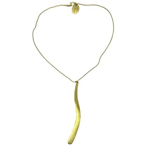 Collana Wave In Ottone Placcato Oro Con Catena Da 40 Cm - Foto 1