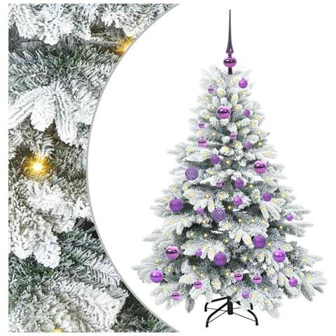 Albero di Natale artificiale con 150 LED Bianco 120 cm PE e PVC - Foto 1