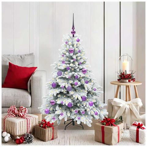 Albero di Natale artificiale con 150 LED Bianco 120 cm PE e PVC - Foto 2