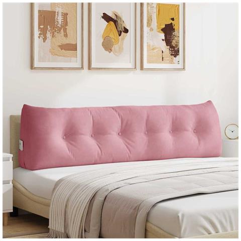 Cuscino per Schiena Rosa 180 x 24 x 50 cm Velluto - Foto 2