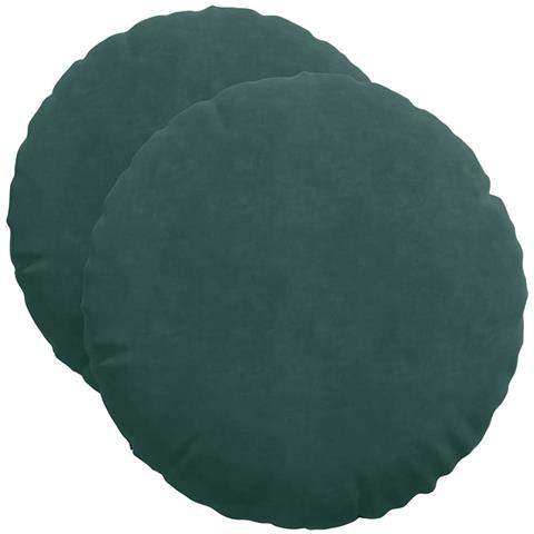 Cuscini per Seduta 2 pcs Verde Scuro Ø 40 x 13 cm Velluto - Foto 1