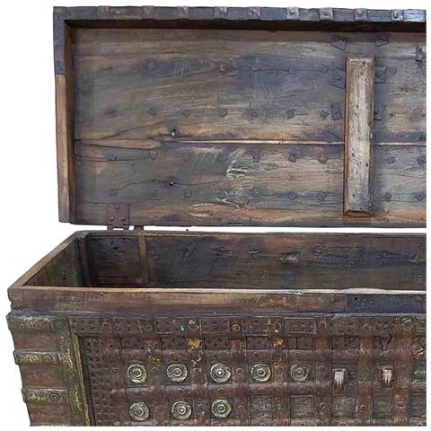 Baule In Legno Fatta A Mano 136x46x96h Cm - Foto 7