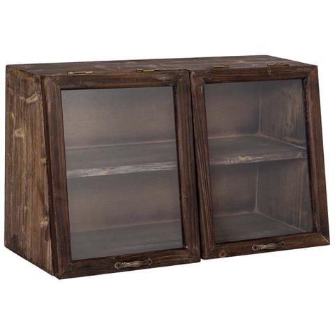 Vetrina In Legno Con 2 Ante In Vetro E 1 Ripiano 60x25x35h Cm - Foto 1