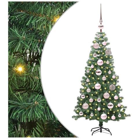 Albero di Natale con 150 LED con supporto Verde 120 cm PVC - Foto 1