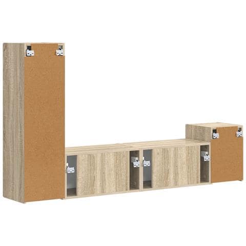 Set mobile TV 4 pcs Rovere Sonoma Legno multistrato - Foto 9