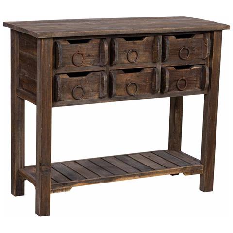 Tavolino Da Ingresso In Legno Con 6 Cassetti 105x45,5x82h Cm - Foto 1