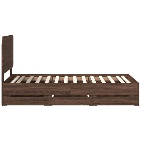 Struttura del letto con cassetto Rovere Marrone 90 x 190 cm - Foto 9