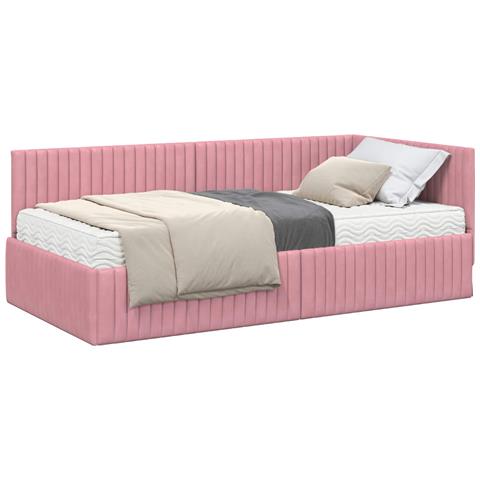 Struttura Letto Angolare con Materasso 2 pcs Grigio Velluto - Foto 1