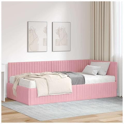 Struttura Letto Angolare con Materasso 2 pcs Grigio Velluto - Foto 2