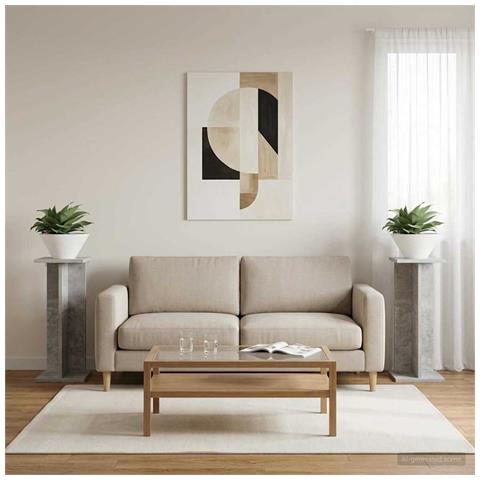 Supporto per piante 2 pcs Grigio Cemento 25 x 25,5 x 60,5 cm - Foto 2