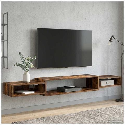 Mobile TV da Parete A parete Rovere Fumo 180 x 28 x 21 cm - Foto 2