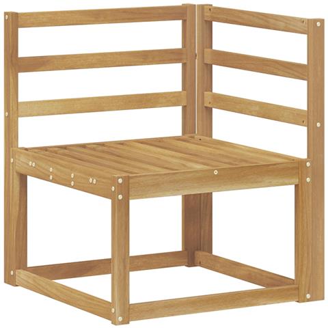 Divano Angolare da Esterno Legno di Acacia Massello Bianco - Foto 1