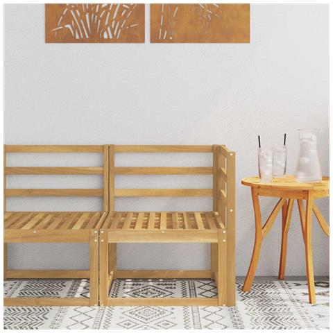 Divano Angolare da Esterno Legno di Acacia Massello Bianco - Foto 2