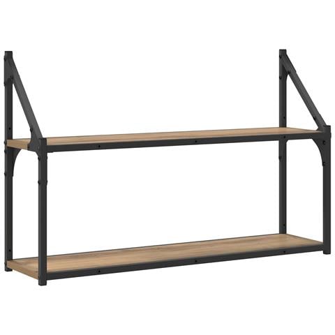 Scaffale da parete A parete Rovere artigianale 80 x 21 x 51 cm - Foto 1
